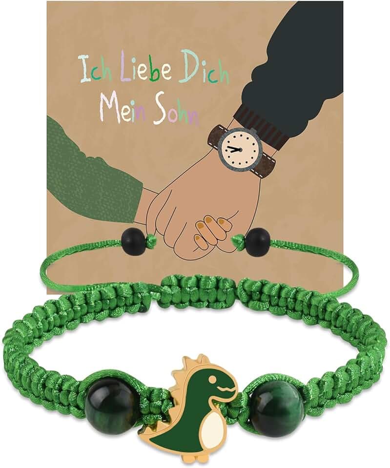 QianSiLi Ritorno A Scuola Regalo per Figlio,Bracciale Dinosauri,Braccialetti Bambini,Bracciale Ragazzo,Regalo Compleanno Per Nipoti Figli di Amici,Compagni di Classe,Amici