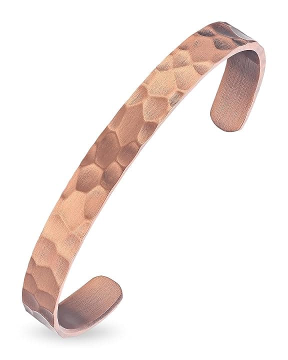 MagEnergy Bracciale in rame puro per uomo e donna – Bracciale vintage martellato, 100% rame massiccio, grezzo e non rivestito, fatto a mano