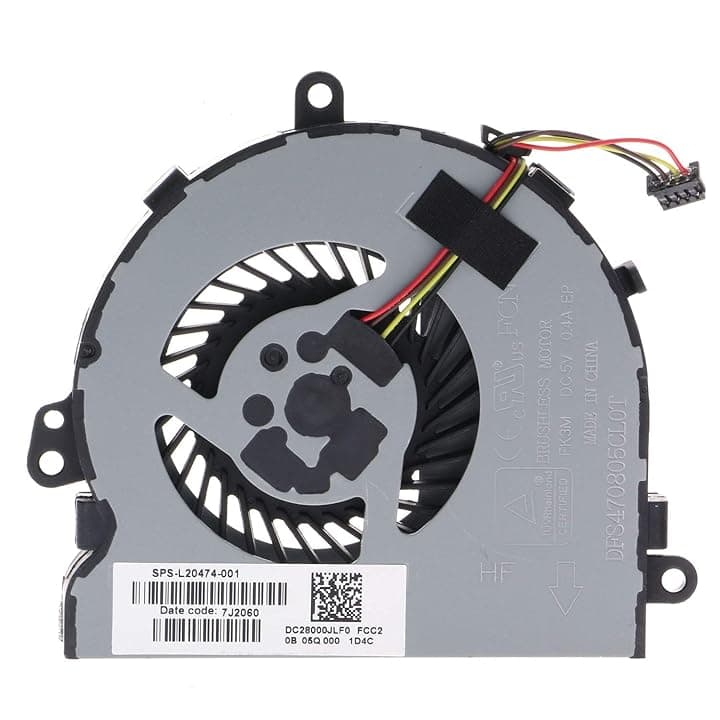 Ventola di raffreddamento CPU per HP 15-DA, 15-DB, 15-DI, 15-DR, 15Q-DX, 15T-DS, 250, 255, 256 G7 L20474-001 FK3M DFS470805CL0T - Ventola per laptop - 15 decibel - 4 poli - 1 pezzo