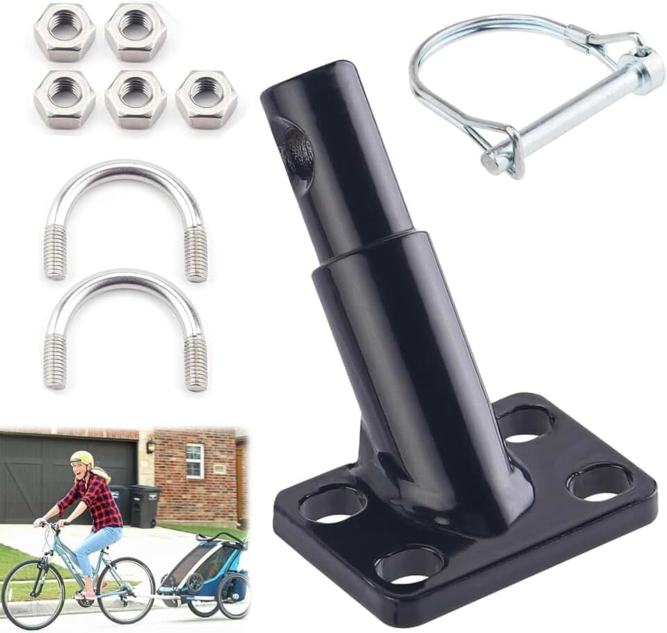 Attacco per Rimorchio Bicicletta, Accoppiatore per Rimorchio Bicicletta, Gancio per Rim-orchio per Bicicl-etta, Gancio di Traino per Rimo-rchio Bici, Gan-cio Traino Bici per Rimorc-hi di Bambini, Nero