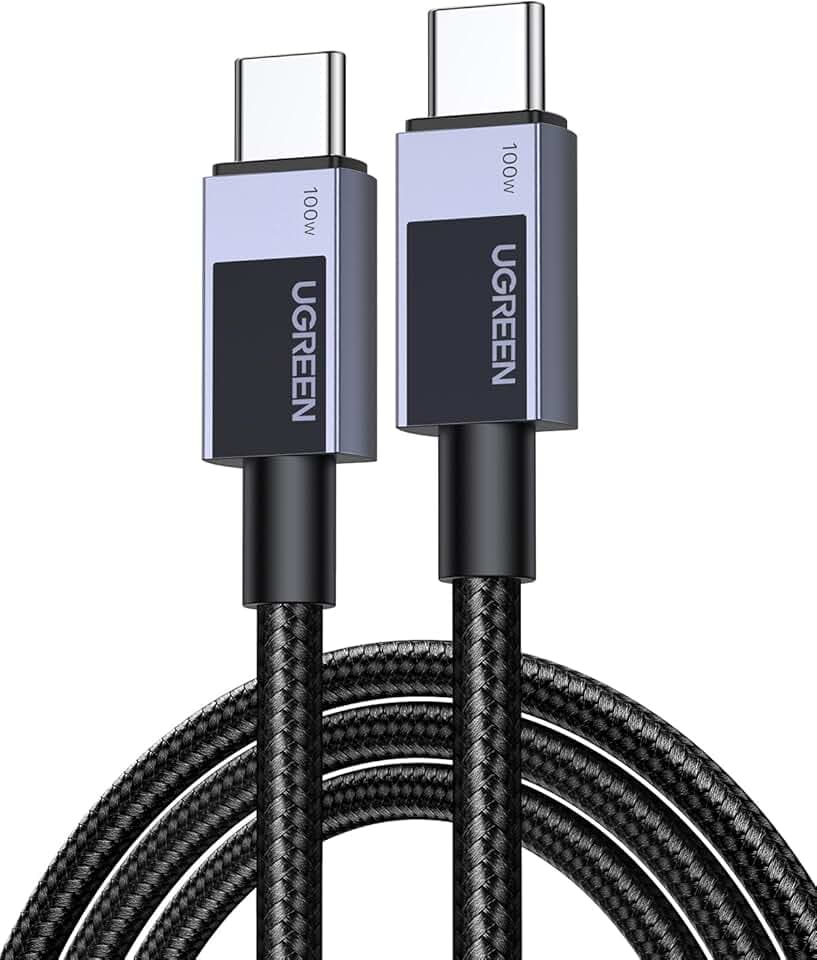 UGREEN 100W Cavo USB C PD 3.0, Cable Type C Ricarica Rapida 20V 5A Lega di Alluminio, Compatibile con MacBook, iPad Air, ASUS, iPhone 17 Pro Max Air/16/15, Galaxy S26/S25, Pixel 10/9. 1M ClimatePartner certified