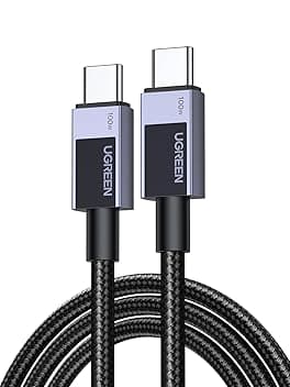 UGREEN 100W Cavo USB C PD 3.0, Cable Type C Ricarica Rapida 20V 5A Lega di Alluminio, Compatibile con MacBook, iPad Air, ASUS, iPhone 17 Pro Max Air/16/15, Galaxy S26/S25, Pixel 10/9. 1M ClimatePartner certified