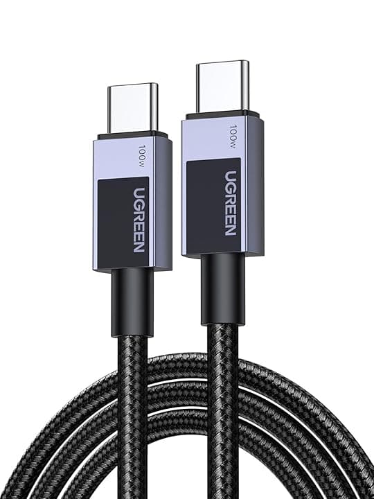 UGREEN 100W Cavo USB C PD 3.0, Cable Type C Ricarica Rapida 20V 5A Lega di Alluminio, Compatibile con MacBook, iPad Air, ASUS, iPhone 17 Pro Max Air/16/15, Galaxy S26/S25, Pixel 10/9. 1M ClimatePartner certified