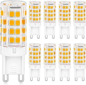 G9 Lampadine LED, 8 Pezzi Luce Bianca Calda 5W 3000K 500Lm Equivalente 40W Lampada Alogena, 220-240V Angolo a fascio 360 °, Non Dimmerabile, lampadina g9 led per Soggiorni,Camere da Letto,Corrido Etichetta Energetica