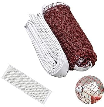 Rete da Badminton Portatile e Pallavolo Regolabile Pieghevole - Tennis Standard per Giardino Spiaggia Sportivo All'Aperto 6.1x0.76m Rosso