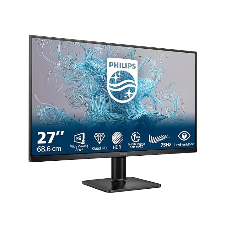 Philips 27E2N1500L 1000 Series LED-Monitor 68.6 cm (27") - 2560 x 1440 QHD @ 75 Hz - IPS - 1000:1 - HDR10-4 ms - HDMI, DisplayPort - Schwarz (27E2N1500L/00) Etichetta Energetica