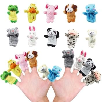 10 Pezzi Burattini da Mano e da Dito Animali, Giocattoli Educativi per Bambini, Set Marionette Animali per Feste di Compleanno e Regali per Bambini e Bambine
