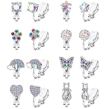 Guyode 6 Paia Orecchini Bambina Clip, Orecchini Bambina Anallergici, Senza Buco Colorati, Clip Donna Anallergici, Carino Colorati per Donne Ragazze