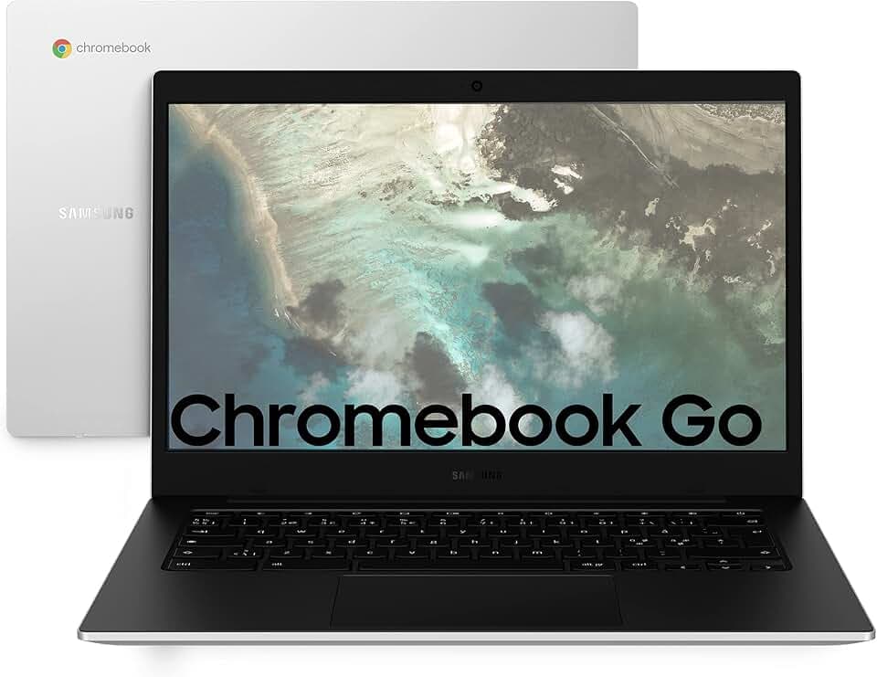 Samsung Galaxy Chromebook Go, 3 anni di garanzia, Chrome OS, Display Screen 14” HD LED, RAM 4GB, Memoria 64 GB, USB-C, Silver [Versione Italiana]