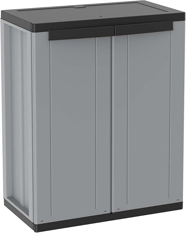 Terry, Jline 68 , Armadietto in Resina con Due Ante, 1 Ripiano Interno, da Interno Esterno. Materiale: Plastica, Dimensioni: 68x37,5x85 cm