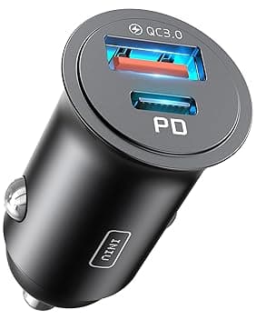 INIU Caricatore Auto USB C, 60W [Type C 30W + USB A 30W] Caricatore Auto Accendisigari, Caricabatterie Auto USB C Kit di Accessori da Auto Per Cellulari per iPhone 17 16 15 Pro Max, Xiaomi, iPad, ecc