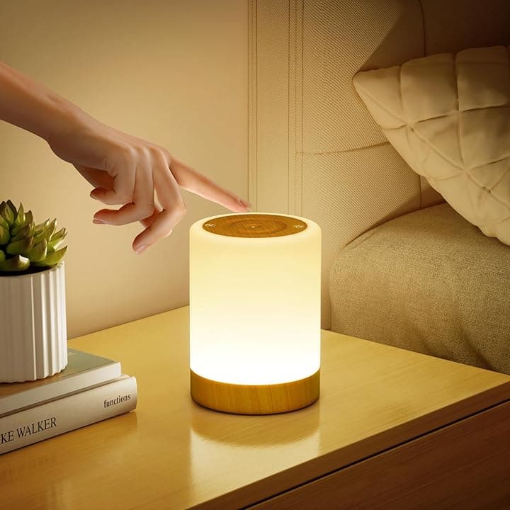 Lampada da Comodino Senza Fili Touch Dimmerabile, 5 Modalità 256 RGB e Blanco Cálido Luce Notturna Bambini Neonato, Lampade da Tavolo Ricaricabili USB con Timer, LED Lampada Camera da Letto