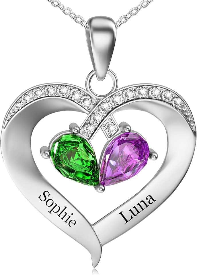 Easycosy Festa della Mamma Collana Personalizzata con Nome Inciso, Ciondolo Mamma a Cuore Personalizzato, Collana da Donna in Argento 925, Idee Regalo per Donna, Amica, Lei, Bambina