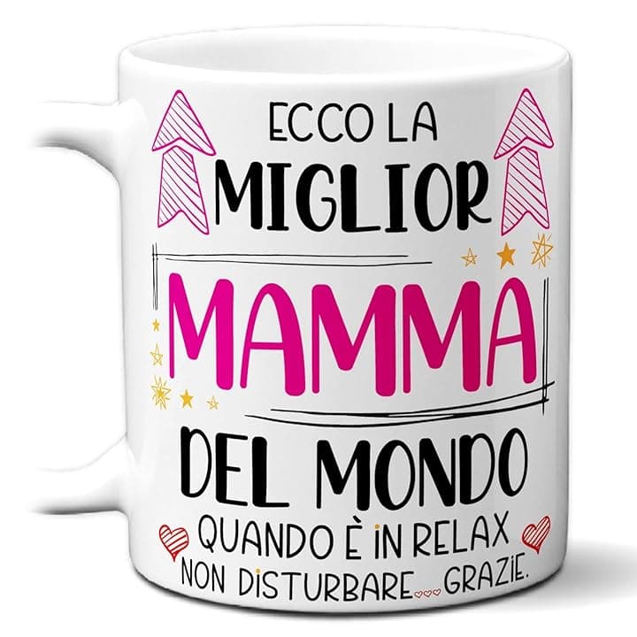 STAMPATEK Tazza Mamma Festa della Mamma, Idea Regalo compleanno donna, Tazza Miglior Mamma del Mondo in Relax - MUG167
