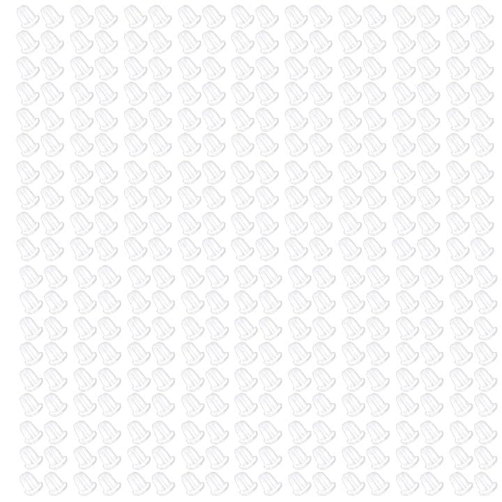TingDongWei TingDongWei 200 Pezzi Ferma Orecchini in Silicone Universale, Orecchino Chiusura 5x5mm Trasparente, Fermagli per Orecchini