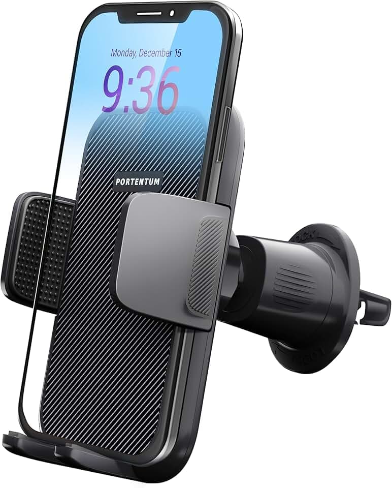 PORTENTUM Porta Cellulare Auto | Supporto Telefono Auto per Presa d'Aria Dell'Auto, 360°di Rotazione Porta Telefono Macchina Universale Compatibile