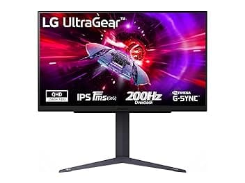 LG UltraGear 27GS75Q Monitor Gaming 27" IPS QHD (2560x1440), 200Hz (OC), 1ms (GtG), G-Sync Compatible, AMD FreeSync, HDR10, HDMI 2.0, DisplayPort 1.4, Flicker Safe, Nero