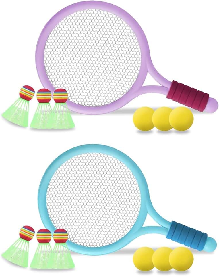 Badminton set Per Bambini,Mini Set Per Racchette Badminton ，Leggero Badminton Kit Per,Racchetta da Tennis per Bambini,per L'Allenamento dei Bambini E Il Gioco Casual Sport