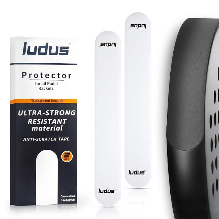 Ludus Paracolpi Racchetta Padel Trasparente, Superficie Liscia, Confezione da 2, Protezione Resistente ed Elastica, Facile da Applicare, Minime Bolle d’Aria 35x370 mm
