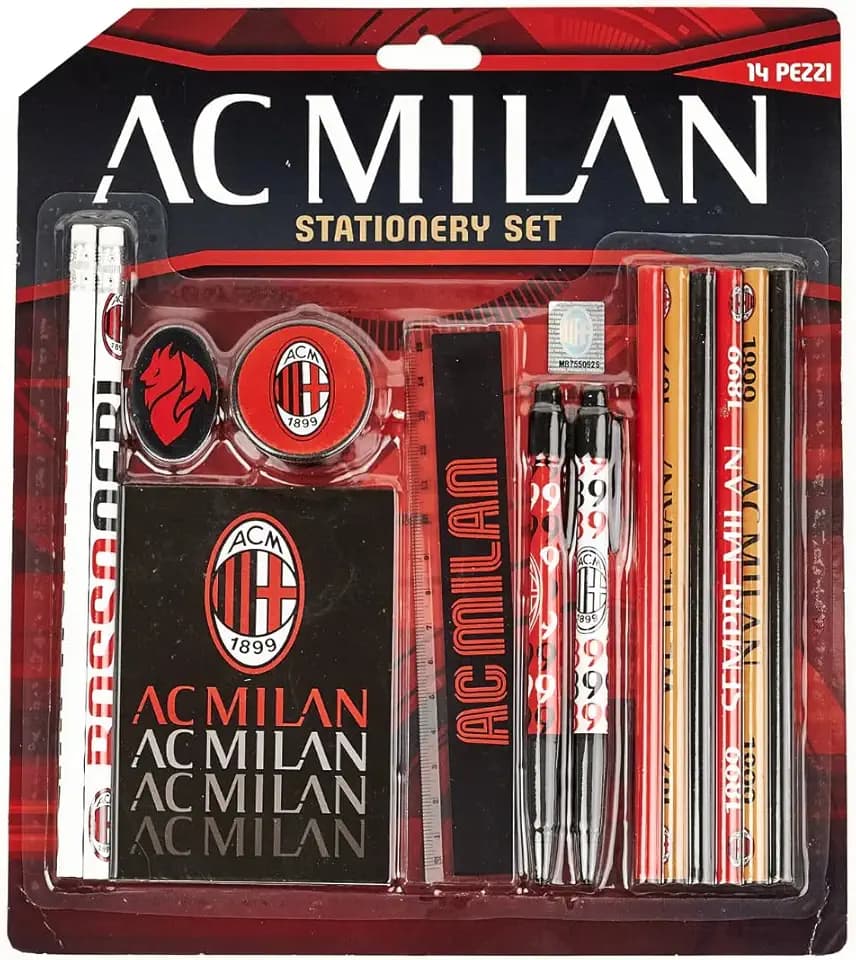 EURO PUBLISHING Milan Set Cancelleria - Prodotto Ufficiale - (Composto da 14 Pezzi)