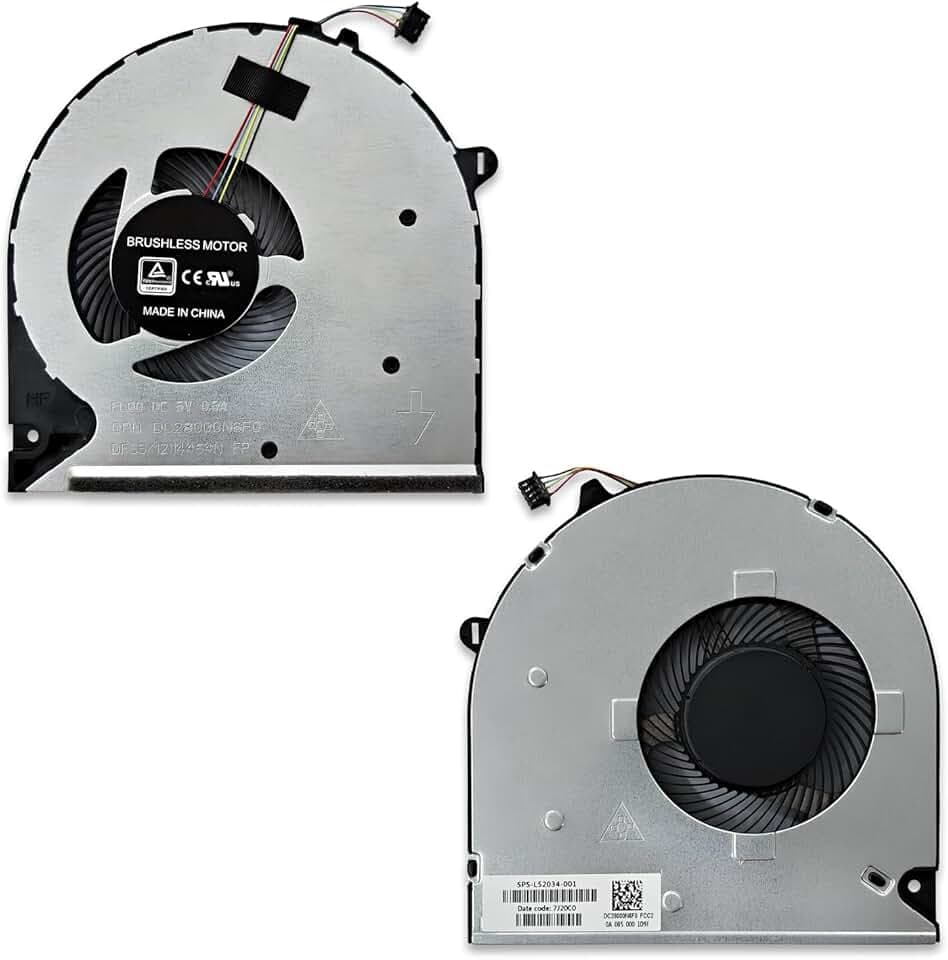 New Net - Ventola CPU Fan L52034-001, DC28000N6F0, DFS5K12114464N compatibile con HP HP 15-dw, 15-gw, 250 G8, 250 G9 [4 pin - diametro 55 mm]