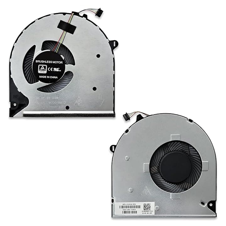 New Net - Ventola CPU Fan L52034-001, DC28000N6F0, DFS5K12114464N compatibile con HP HP 15-dw, 15-gw, 250 G8, 250 G9 [4 pin - diametro 55 mm]