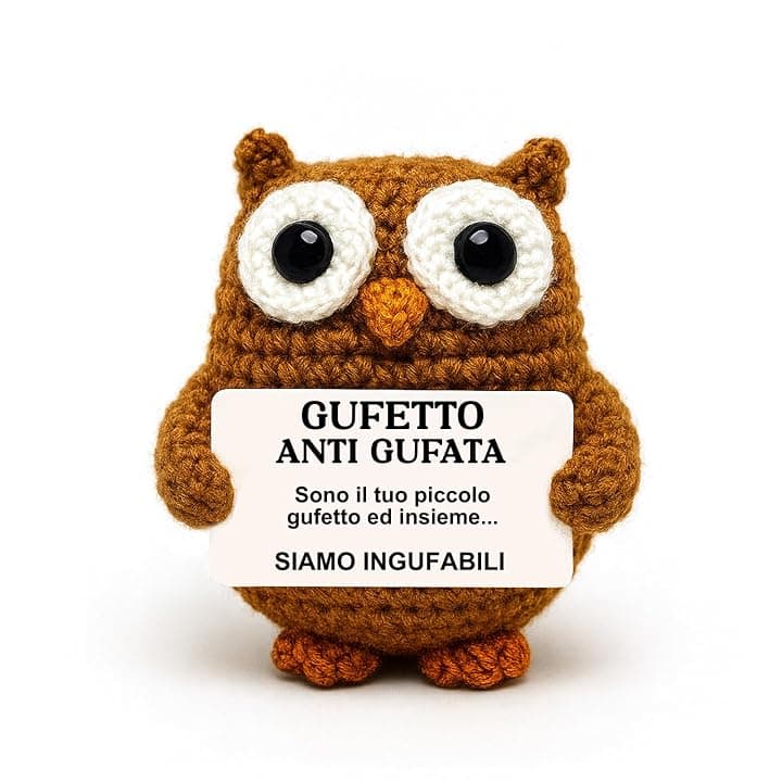 DAF Gufetto Anti Gufata© - Portafortuna da Regalare | Morbido Gufetto Alto 8 cm con Elegante Scatola