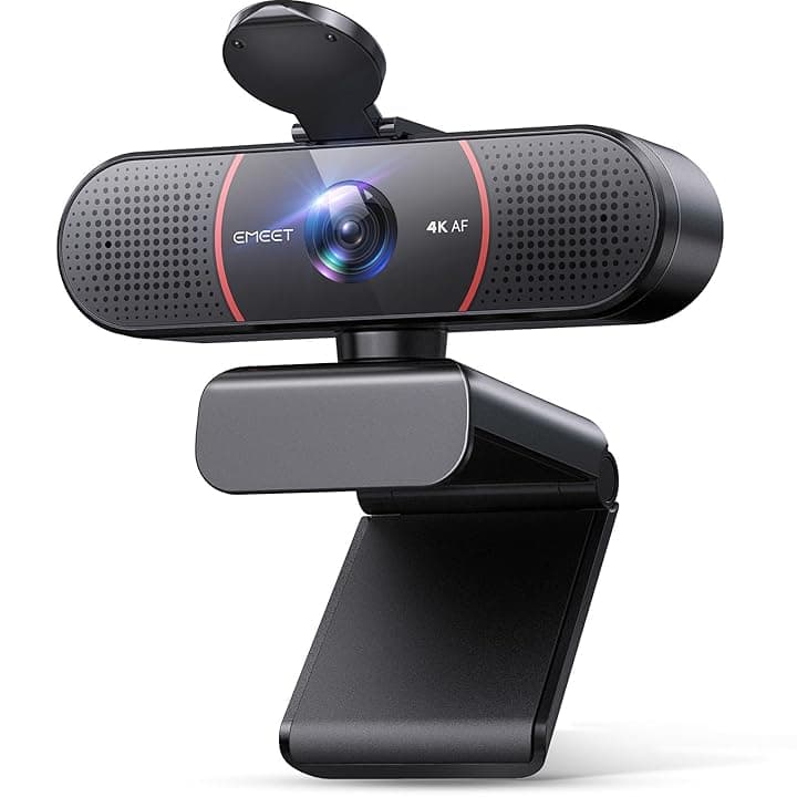 EMEET Webcam 4K per PC, Webcam C960 4K UHD con Copriobiettivo e Doppio Microfono, Videocamera per Streaming a 73° con Correzione Automatica Della luce, Plug & Play, Web cam USB ideale per Zoom ClimatePartner certified