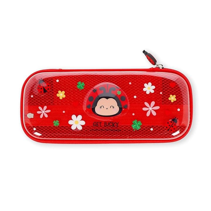 Legami - Astuccio Wonderwow, Tema Ladybug, 2 Scomparti e Portapenne interno, Scomparto interno con Tessuto a Rete, Chiusura a Zip, 23x11x5 cm