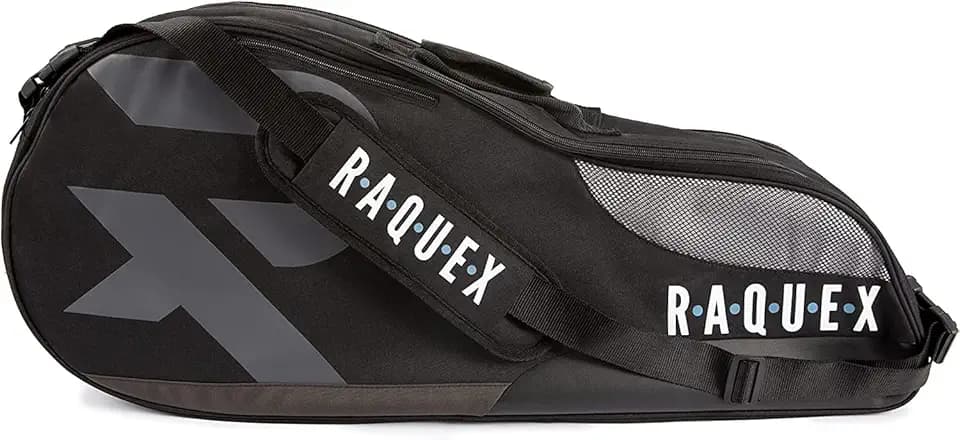 Raquex Borsa da Tennis : Per 6 Racchette da Tennis, da Badminton e da Squash. Blu, nera o magenta. Borsa da Badminton. Scomparto dedicato per le scarpe da ginnastica