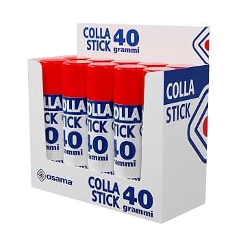 OSAMA - Colla Stick Extra Forte, Box da 10 Pezzi, 40 gr - Set Colle Stick Ideale per Cancelleria Scuola, Ufficio e Università - Scorrevole, Resistente e Adatta ai Bambini, Formula Classica