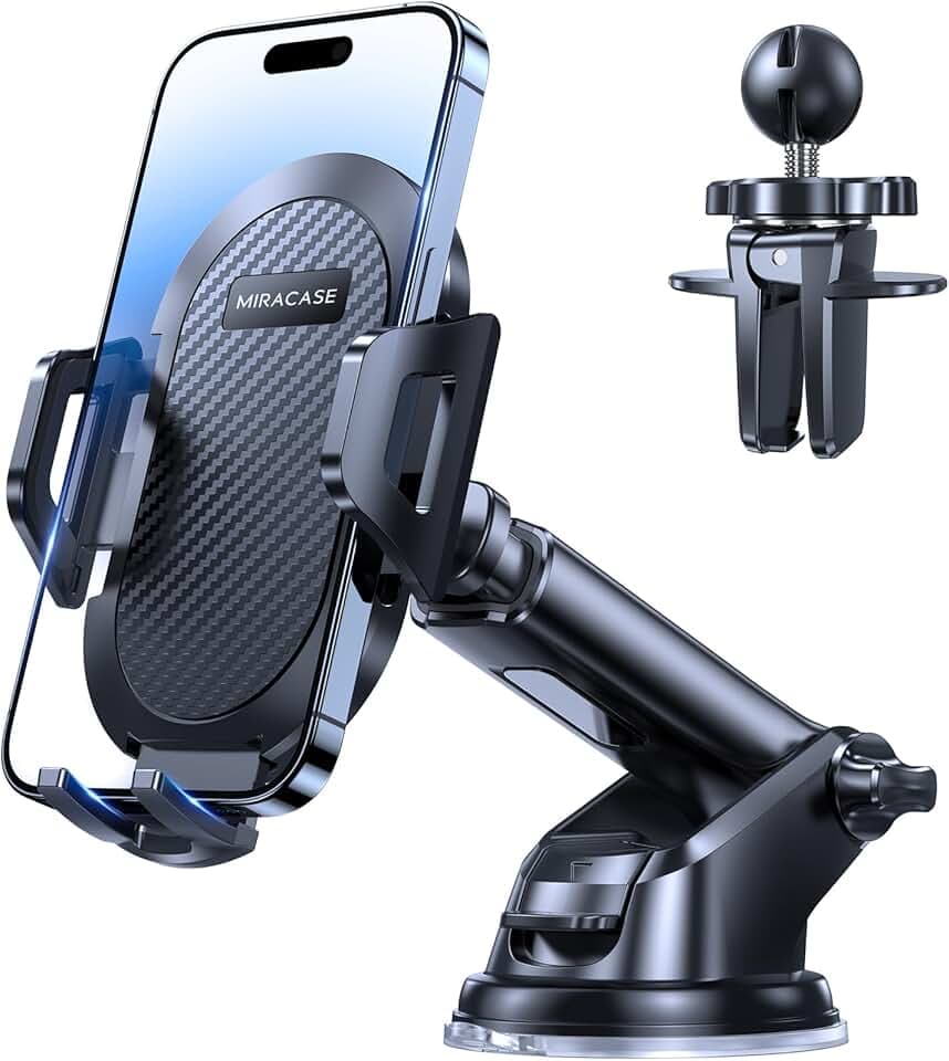 Miracase Porta Cellulare Auto, [Livello Militare Aspirazione Affidabile] Supproto Telefono Auto Universale, Per il Cruscotto & Bocchette di Aerazione E Parabrezza Adatto a Tutti Smartphone Global Recycled Standard