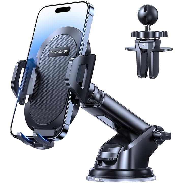 Miracase Porta Cellulare Auto, [Livello Militare Aspirazione Affidabile] Supproto Telefono Auto Universale, Per il Cruscotto & Bocchette di Aerazione E Parabrezza Adatto a Tutti Smartphone Global Recycled Standard
