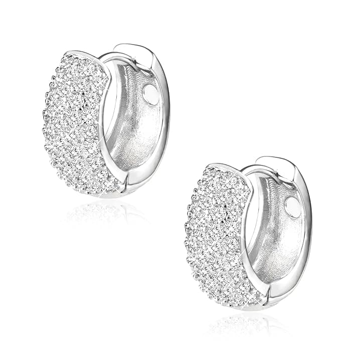 ALEXCRAFT Orecchini Donna a Cerhi Piccoli Argento 925 Post e 14K Placcato da Donna Mamma Ragazaza