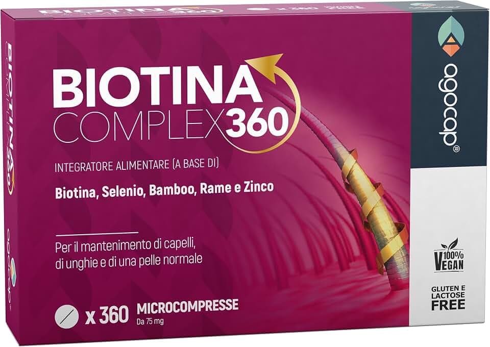 BIOTINA CAPELLI - Formula di Ricrescita 360°, Integratori per capelli