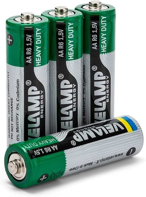 Velamp R6/4BP Pila Zinco Carbone Stilo R6 AA, 1.5V, Verde