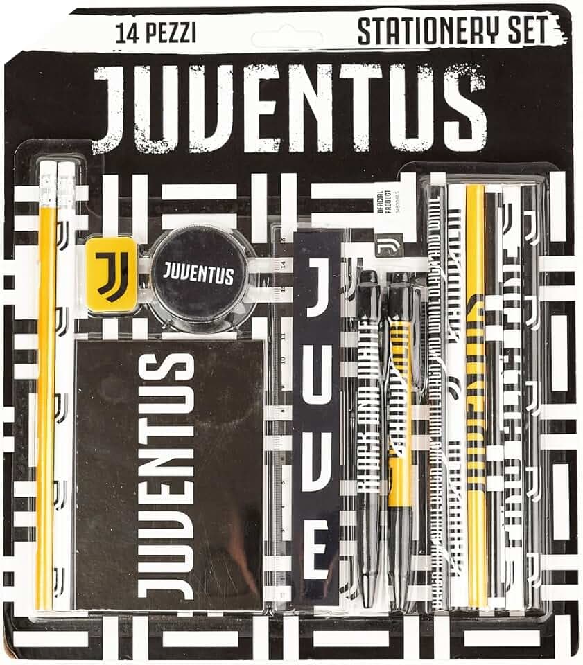 EURO PUBLISHING Juventus Set Cancelleria - Prodotto Ufficiale - (Composto da 14 Pezzi)