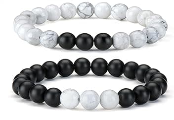 Thajaling ChicJ&Y Distance Couple Bracelet Ying Yang Balance Friendship His Hers Bracelet Healing Energy Stone Bracelets