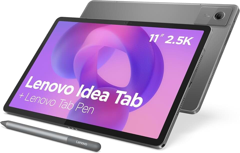 Lenovo Idea Tab - Tablet Touch con IA integrata 11'' 2.5K, 90Hz (MediaTek Dimensity 6300, 8 core, RAM 8GB, UFS 2.2 128GB, Android 15, Wifi5 + Bluetooth) Tab Pen - Grigio