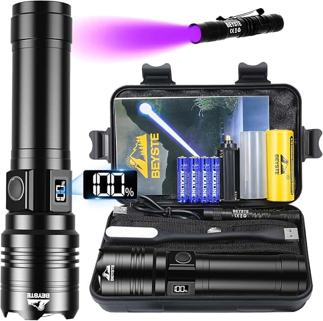 Torcia LED Potente Professionale 1,000,000 Lumens, Torcia LED Ricaricabile USB, Torce LED Alta Potenza Ricaricabili Zoomabile, IPX6 Torcia Tattica Militare Per Campeggio Trekking Emergenza ClimeCo Certified