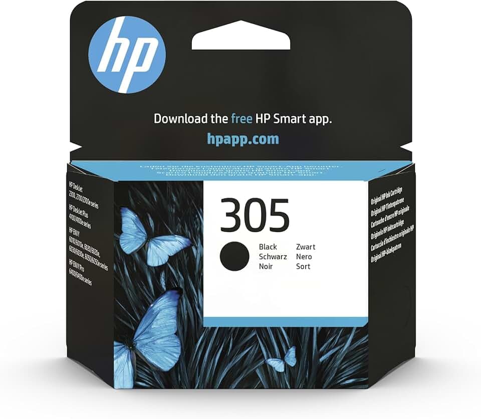 HP 305 Nero, 3YM61AE, Cartuccia Originale da 120 Pagine, Compatibile con Stampanti HP DeskJet serie 2700, 4100, HP Envy serie 6020, 6030, 6420, 6430