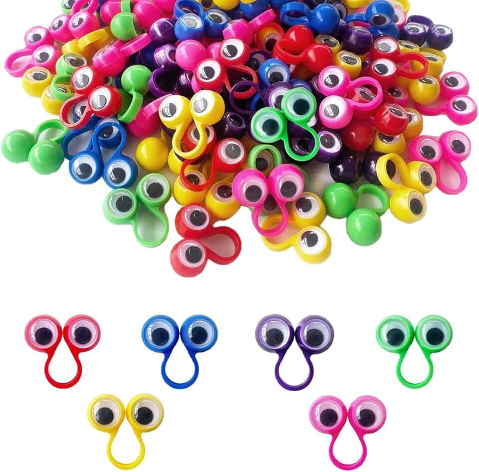 20 Pezzi Giocattoli da Dito, Pupazzi da Dito con Occhi, Giochi per Feste di Compleanno per Bambini e Halloween, Regali per Feste per Bambini (Colorati)