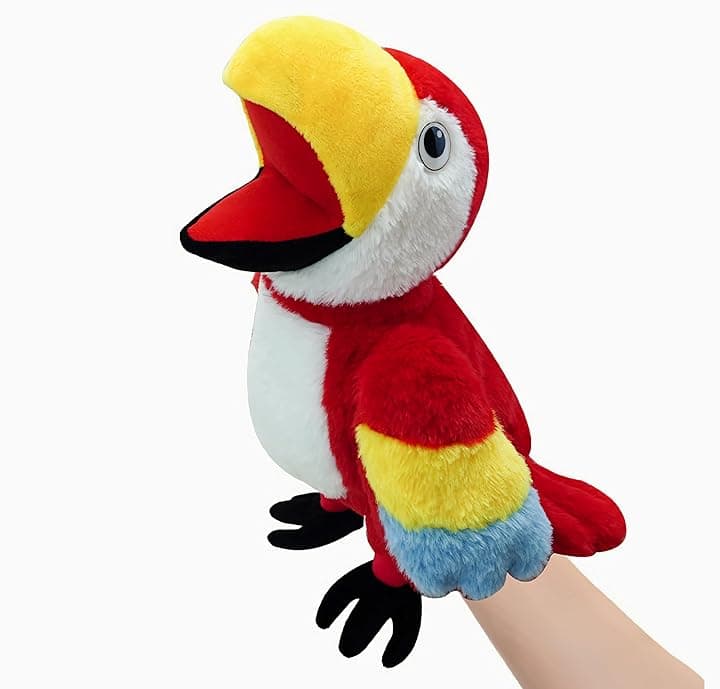 Marionette a mano per uccelli per bambini,include pappagalli, pavoni, ecc. Con bocche aperte mobili, perfette per raccontare storie, insegnare, scuola materna, regali di compleanno