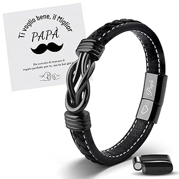 MANVEN Regalo Papà Bracciale Papà Regalo Per La Festa Del Papà Bracciale Uomo Regali Compleanno Per Papà Natale