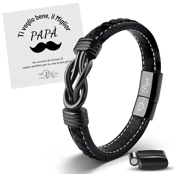 MANVEN Regalo Papà Bracciale Papà Regalo Per La Festa Del Papà Bracciale Uomo Regali Compleanno Per Papà Natale