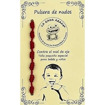 LA RANA ARANA Bracciale 7 nodi per bambini rosso - Filo rosso protezione energia negativa - Contro il malocchio - Amuleto per buona fortuna - Taglia piccola