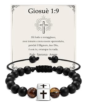 VGWON Regalo Ragazzo, Bracciale Croce Ragazzo, Regalo Cresima