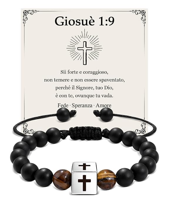 VGWON Regalo Ragazzo, Bracciale Croce Ragazzo, Regalo Cresima