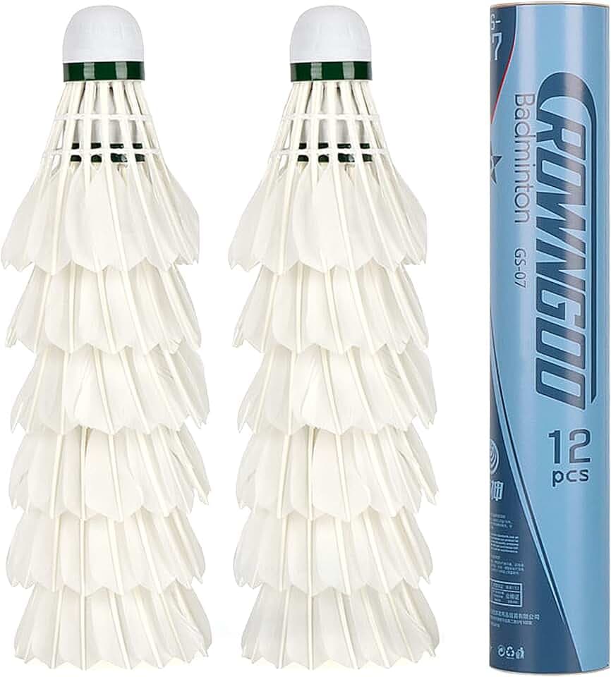 12 Pezzi Volani da Badminton Badminton Shuttlecocks Palline da Badminton con Grande Resistenza, Stabilità ed Equilibrio, Adatte per l'allenamento Sport all'Aria Aperta