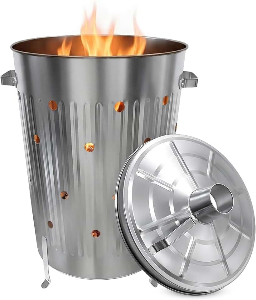 Spetebo Verbrennungstonne 75l Zincato - Canna Fuoco Braciere Verbrenner Forno da Terrazzo
